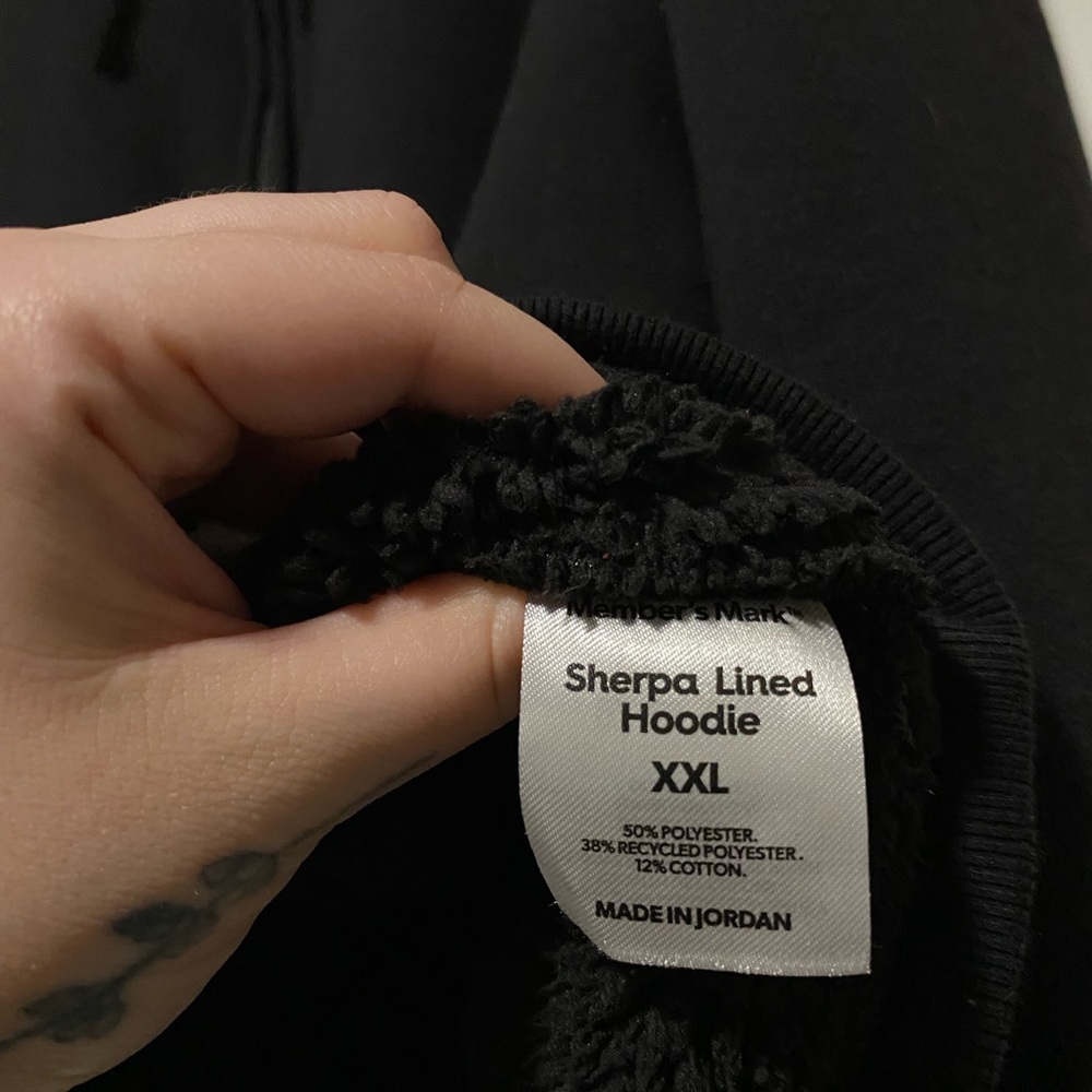 ⭐️ Black Hoodie, Sherpa Lined, Winter Zip Up Jacket - Picture 3 of 6